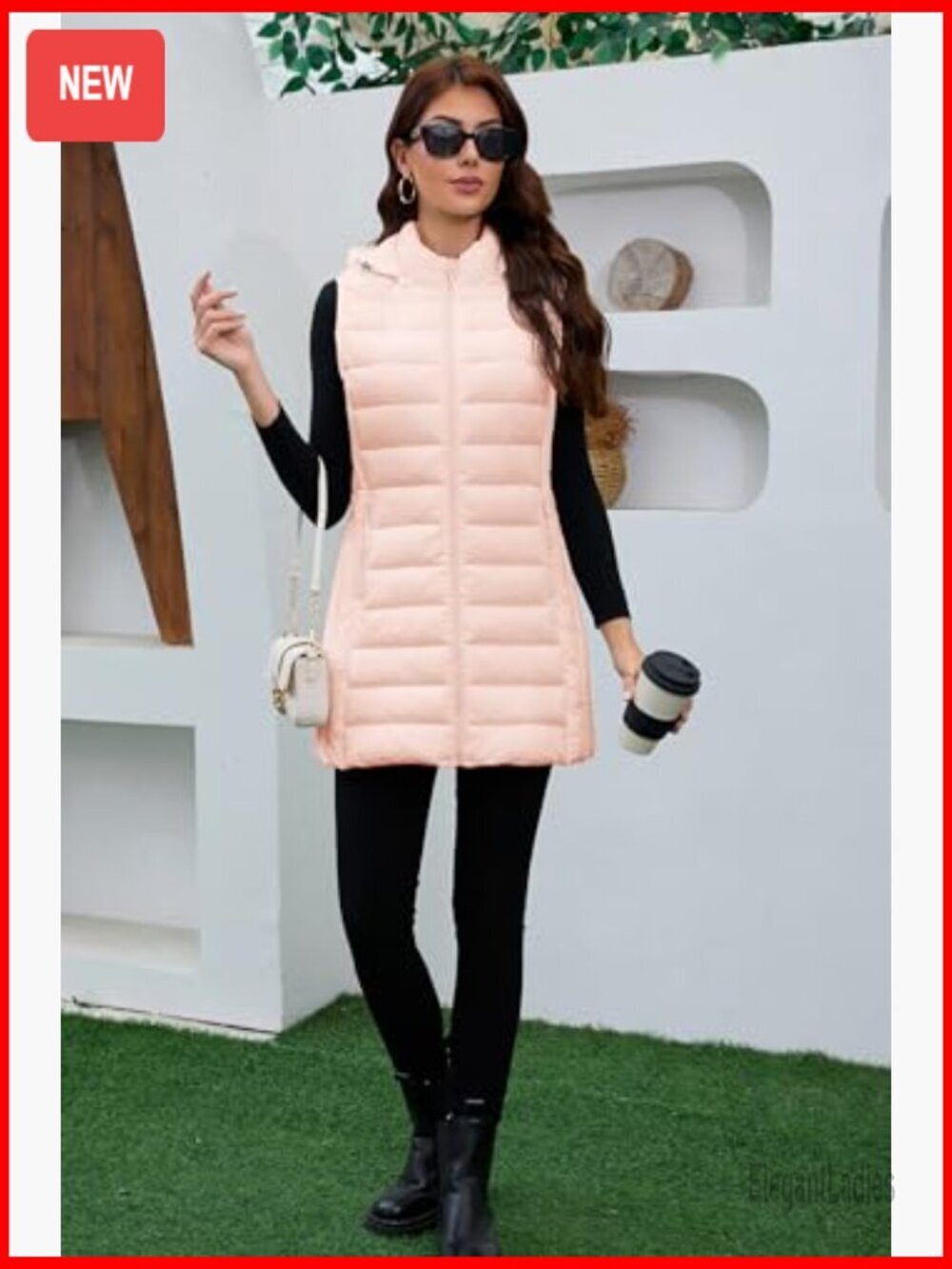 Lightweight Packable Puffer Vest with Hood for Women - Picture 6 of 6